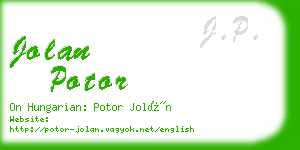 jolan potor business card